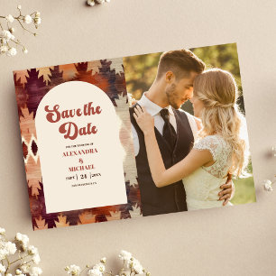 Save The Date Photo Mariage Occidental Ethnique Brun Tribal Aztè