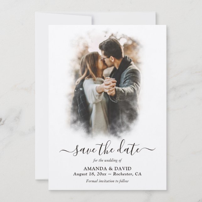 Save The Date Photo Mariage papier Kraft moderne (Devant)