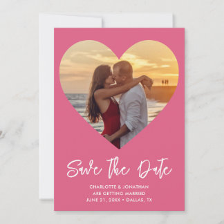 Save The Date Photo Mariage personnalisée de découpe cardiaque
