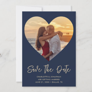 Save The Date Photo Mariage personnalisée de découpe cardiaque