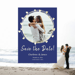 Save The Date Photo Mariage Sauvez La Date, Coeurs D'Or
