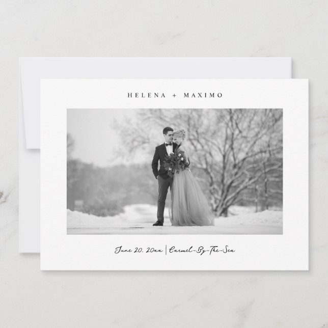 Save The Date Photo minimale classique noir et blanc (Devant)