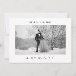 Save The Date Photo minimale classique noir et blanc