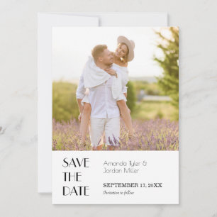 Save The Date Photo minimaliste Art Déco Mariage