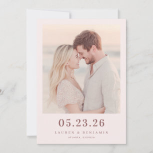 Save The Date Photo Minimaliste Beige Romantique