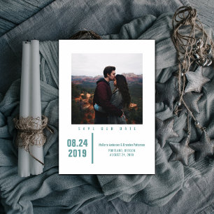Save The Date Photo minimaliste chic Enregistrer la date TURQU