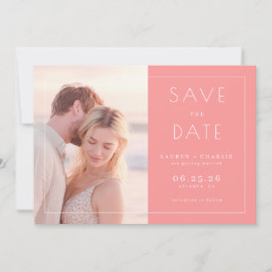 Save The Date Photo minimaliste corail romantique