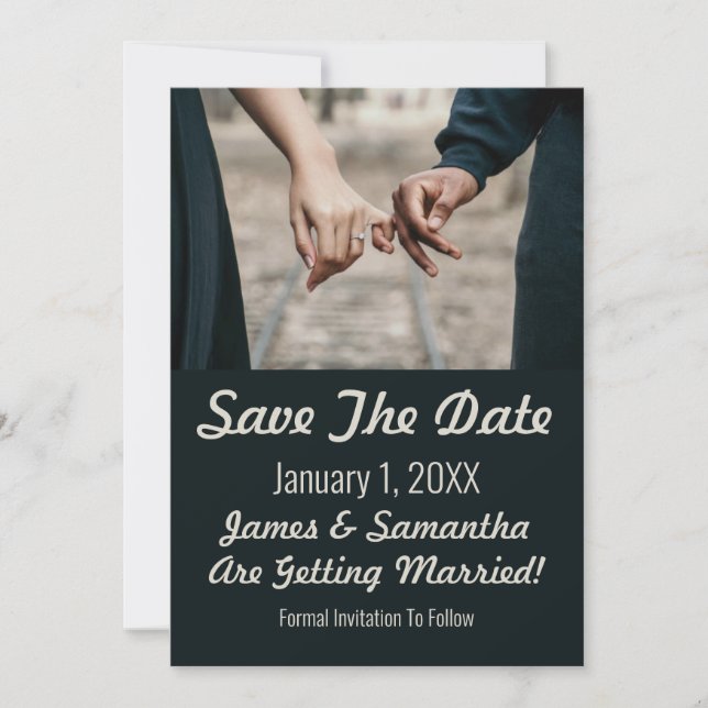 Save The Date Photo minimaliste de mains entrelacées pour annonc (Devant)