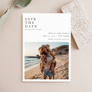Save The Date Photo minimaliste du Mariage de code QR de destina