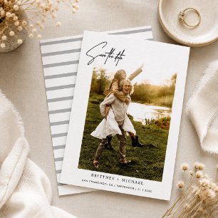 Save The Date Photo minimaliste écrit à la main