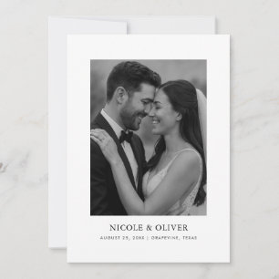 Save The Date Photo minimaliste en noir blanc   Mariage de typog