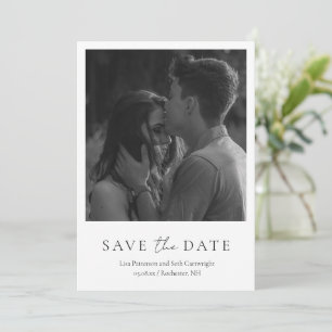 Save The Date Photo minimaliste en noir et blanc pour mariage cl