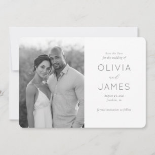 Save The Date Photo minimaliste en nuances de gris élégantes