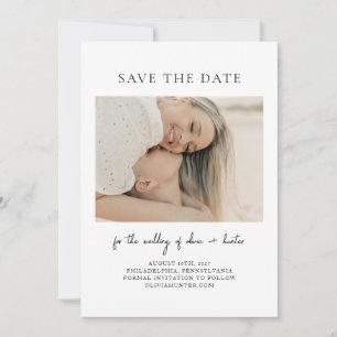 Save The Date Photo minimaliste manuscrite