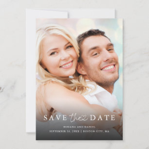 Save The Date Photo minimaliste moderne QR Code Détails Mariage