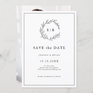 Save The Date Photo minimaliste noir et blanc Mariage moderne