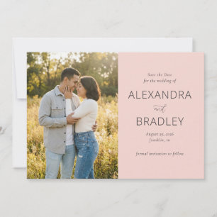 Save The Date Photo minimaliste pêche romantique