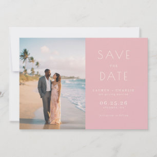 Save The Date Photo minimaliste rose romantique