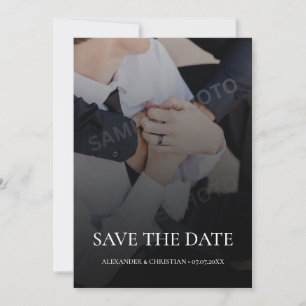 Save The Date Photo minimaliste simple avec Mariage de code QR