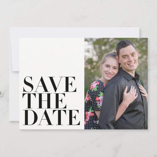 Save The Date Photo minimaliste simple et moderne (Devant)