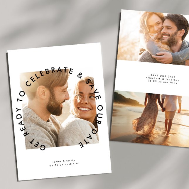 Save The Date photo moderne audacieuse "préparez-vous à célébrer (Créateur téléchargé)