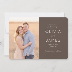 Save The Date Photo Moderne Beige Romantique