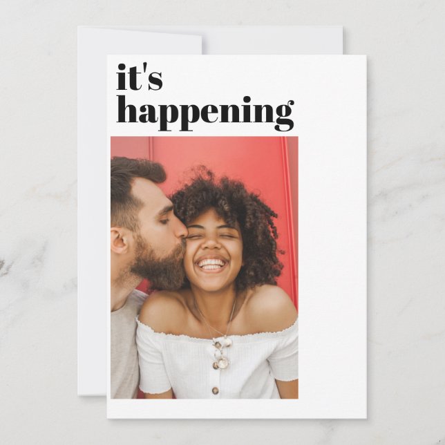 Save The Date Photo moderne C'est en train d'arriver Bold Espace (Devant)