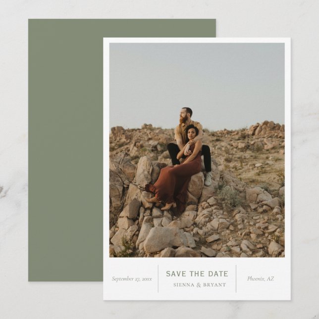 Save The Date Photo moderne chic (Devant / Derrière)