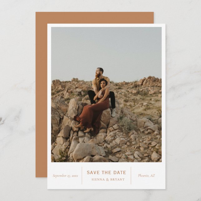 Save The Date Photo moderne chic (Devant / Derrière)