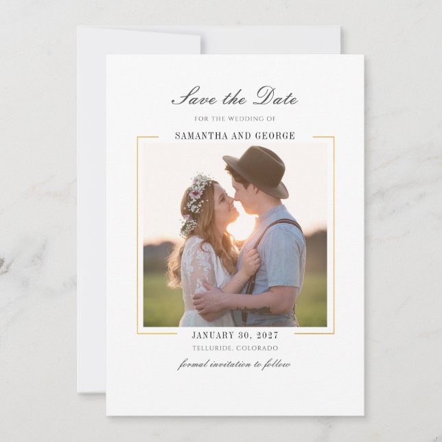 Save The Date Photo Moderne Chic Élégant (Devant)