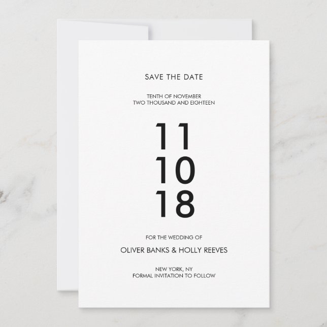 Save The Date Photo moderne enregistrer la date (Devant)