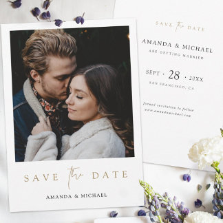 Save The Date Photo moderne Enregistrer la date Mariage Inviter 
