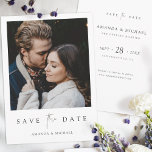 Save The Date Photo moderne Enregistrer la date Mariage Inviter<br><div class="desc">Ce mariage photo simple et chic, à l'exception de la date modèle de carte plat, présente un design élégant, minimaliste et moderne. Parcourez notre boutique pour trouver des versions de ce design dans d'autres couleurs et dans un format de carte postale aussi! L'avant présente vos prénoms sous votre photo préférée...</div>