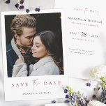 Save The Date Photo moderne Enregistrer la date Mariage Inviter<br><div class="desc">Ce mariage photo simple et chic, à l'exception de la date modèle de carte plat, présente un design élégant, minimaliste et moderne. Parcourez notre boutique pour trouver des versions de ce design dans d'autres couleurs et dans un format de carte postale aussi! L'avant présente vos prénoms sous votre photo préférée...</div>