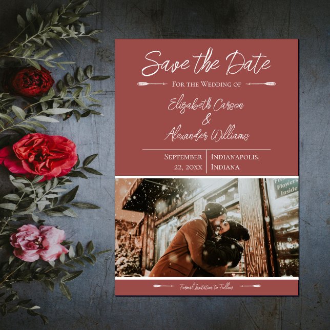 Save The Date Photo Moderne Enregistrer La Date | Terracotta (Modern Photo Save the Date - Terracotta)