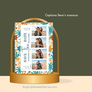 Save The Date Photo Moderne Fleur sauvage Abstrait Bright Art