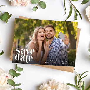 Save The Date Photo moderne Mariage de typographie simple