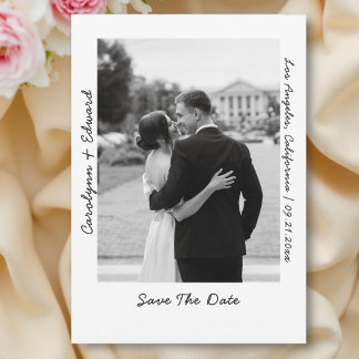 Save The Date Photo moderne Mariage manuscrit Enregistrer La Dat