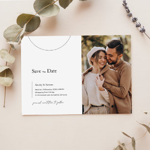 Save The Date Photo moderne minimaliste en noir et blanc