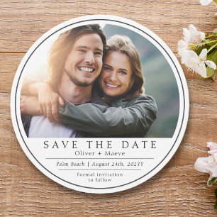 Save The Date Photo moderne minimaliste noir blanc