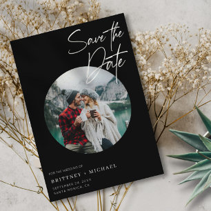 Save The Date Photo moderne noir