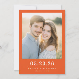 Save The Date Photo Moderne Orange Chaud