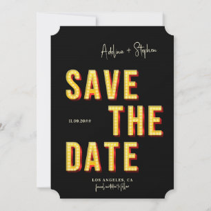 Save The Date Photo moderne Retro Light Marquee Style Broadway