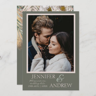 Save The Date Photo moderne Sage Green Tropical Enregistrer la d