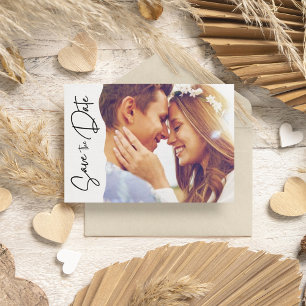 Save The Date Photo moderne Script Mariage Enregistrer La Date