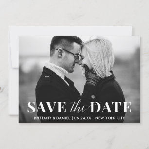 Save The Date Photo moderne tendance noir et blanc