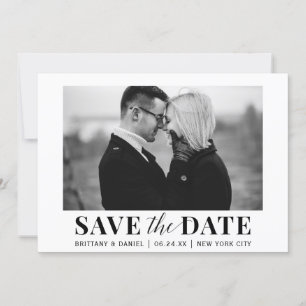 Save The Date Photo moderne tendance noir et blanc