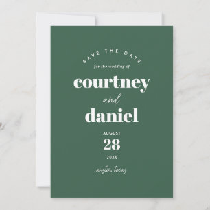 Save The Date Photo moderne verte tendance Enregistrer la date