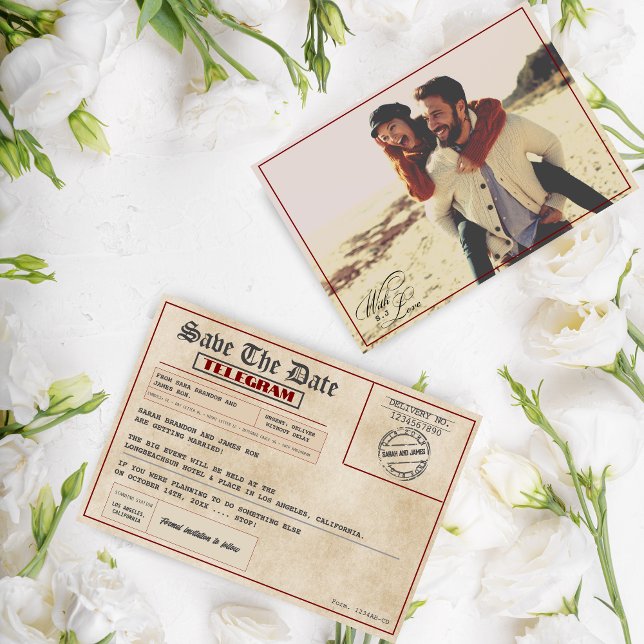 Save The Date Photo modifiable Mariage rustique vintage (Créateur téléchargé)