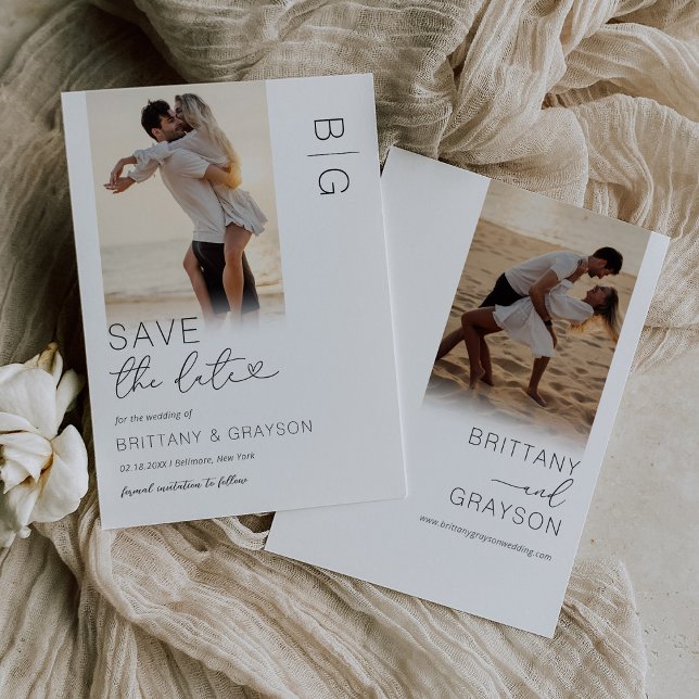 Save The Date Photo Monogramme moderne (Créateur téléchargé)